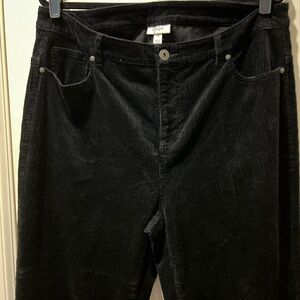 Style & Co Black Corduroy Pants Women Size 16W Minimalist Quiet Luxury Comfort